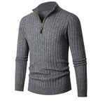 Men's Long-sleeved Half-turtleneck Zip-up Sweater