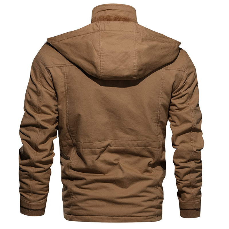 Men Winter Fleece Jacket Warm Hooded Coat Thermal Thick Outerwear Male Military Jacket