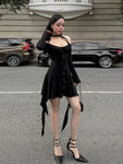 Gusty Pure Desire Sexy Asymmetrical Special-Interest Design Halterneck Dress