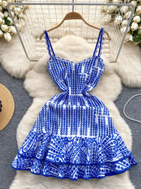 Accessible Luxury Seaside Holiday Machine Embroidery Silm Dress