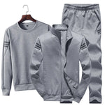 New Sweater Jacket Set Men's Casual Sports Set Three Piece Set