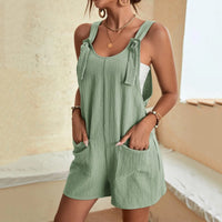 Square Collar Loose Style Overalls