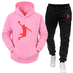 Men's 2-Piece Autumn And Winter Casual Fleece Jogging Suit