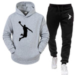 Men's 2-Piece Autumn And Winter Casual Fleece Jogging Suit