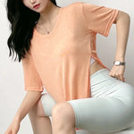 Cloud Hide Girl Sports Shirt Women Crop Top Fashion Plus Size Yoga T-Shirts