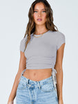 Fashion sexy pit strip navel short drawstring tie round neck short-sleeved T-shirt