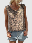 Women's Woven Fashion Casual Leopard V-Neck V-Neck Vest