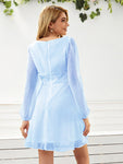 Women's Woven Chiffon Jacquard Elegant Long Sleeve Dress