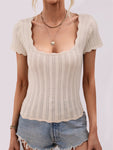 U-neck casual solid color sweater pullover loose round neck stitching sweater