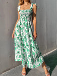 Sexy Slim Dress Sleeveless Sling Print Temperament Women's Long Dress