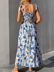 Sexy Slim Dress Sleeveless Sling Print Temperament Women's Long Dress