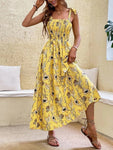 Sexy Slim Dress Sleeveless Sling Print Temperament Women's Long Dress