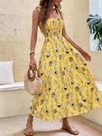 Sexy Slim Dress Sleeveless Sling Print Temperament Women's Long Dress