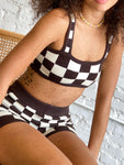 Women's Checkerboard Camisole + Shorts Two-Piece Set