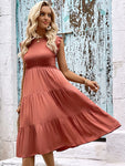 New Fashion Ladies Casual Slim Solid Color Dress