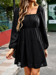 Temperament elegant long sleeve waist dress