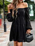 Temperament elegant long sleeve waist dress