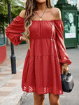 Temperament elegant long sleeve waist dress