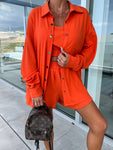 New casual three-piece suit INS vacation loose pocket women's shorts sets