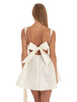 Square Neck Neck Waist Bow Knot Sling Swing Dress