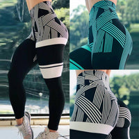 Women's Printed High-waist Hip Stretch Yoga Leggings for Fitness and Running