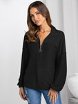 Women's casual loose T-shirt solid top