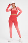 Women's Long Sleeve Gradient Yoga Set