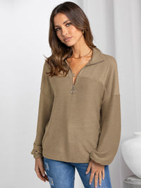 Women's casual loose T-shirt solid top