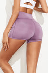 Exposed Seam High Waist Yoga Shorts