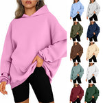 Oversized Plush Hooded Pullover Sweater - Relaxed Fit
