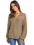 Women's casual loose T-shirt solid top