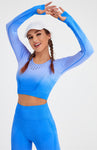 Women's Long Sleeve Gradient Yoga Set