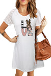 Easter Graphic Sheer Striped T-Shirt Dress