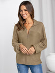 Women's casual loose T-shirt solid top