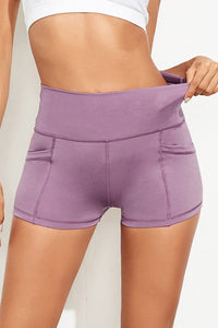 Exposed Seam High Waist Yoga Shorts