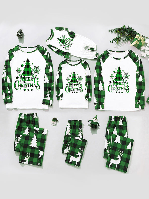 Christmas parent-child printed home pajamas two-piece set