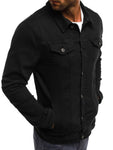 Trendy Fashion Casual Slim Denim Jacket Multi Pocket Button Stand Collar Workwear Jacket