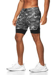 2-in-1 Shorts Sports Allover Camo Print Shorts