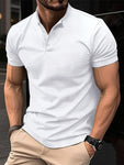 New Men's Button Henley Collar Sports Polo Shirt