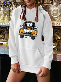 Women's Halloween print pullover hooded sweatshirt