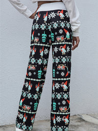 Women's fashion loose laced Christmas print pants