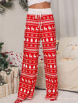 Women's fashion loose laced Christmas print pants