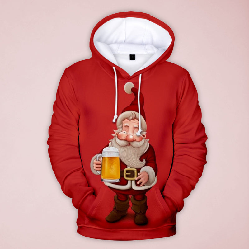 Santa Claus 3D Digital Printing Men's and Women's Hooded Sweater Hoodie