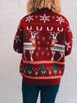 Women's Christmas Themed Elk Snowflake Christmas Tree Knit Sweater Sweater